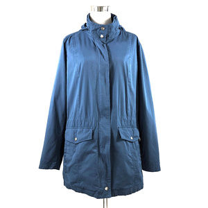 J. Jill M Blue Hoodie Utility Jacket Midweight